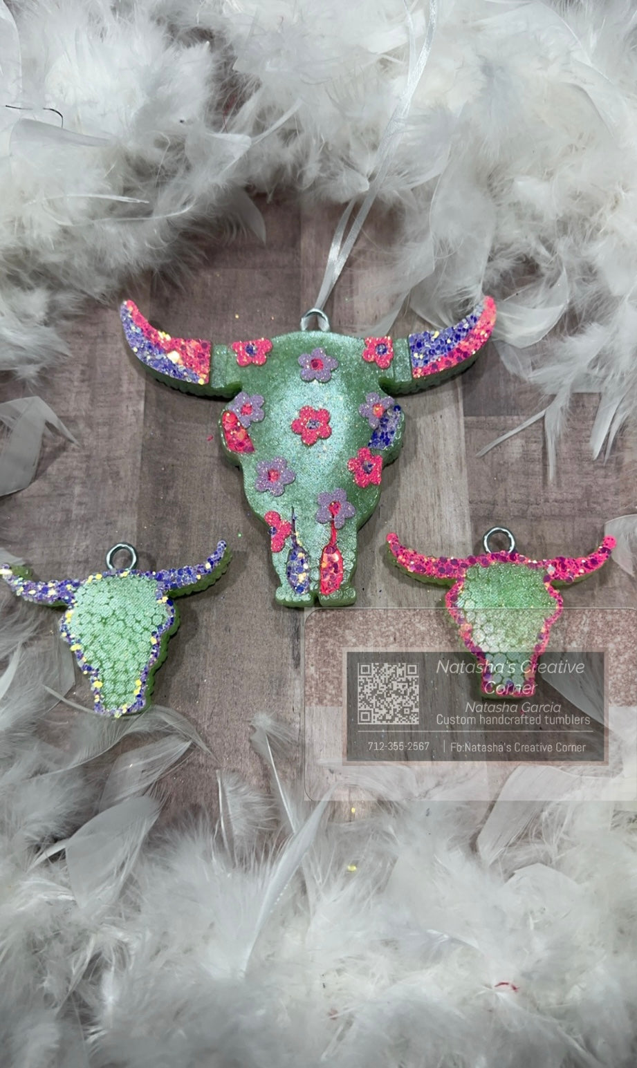 Floral Steer Set